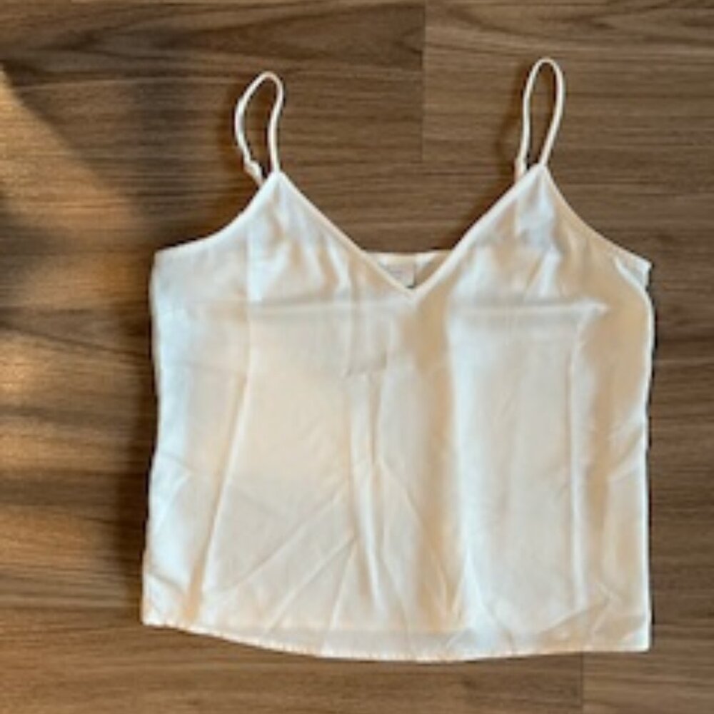Women's White Sheer Tank Top A New Day Blouse Size Medium